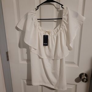 Elegant White Ruffle Blouse